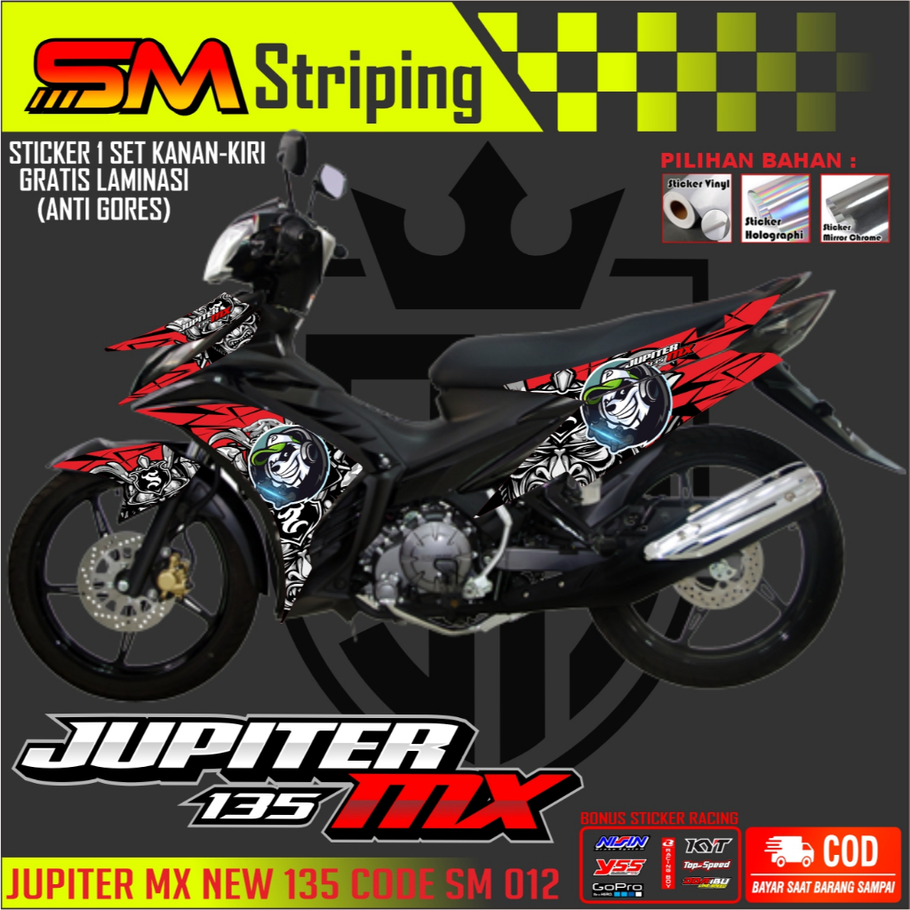 JUPITER MX NEW STIKER STRIPING MOTOR KEREN LIS VARIASI JUPITER MX NEW STIKER MOTOR JUPITER MX 135