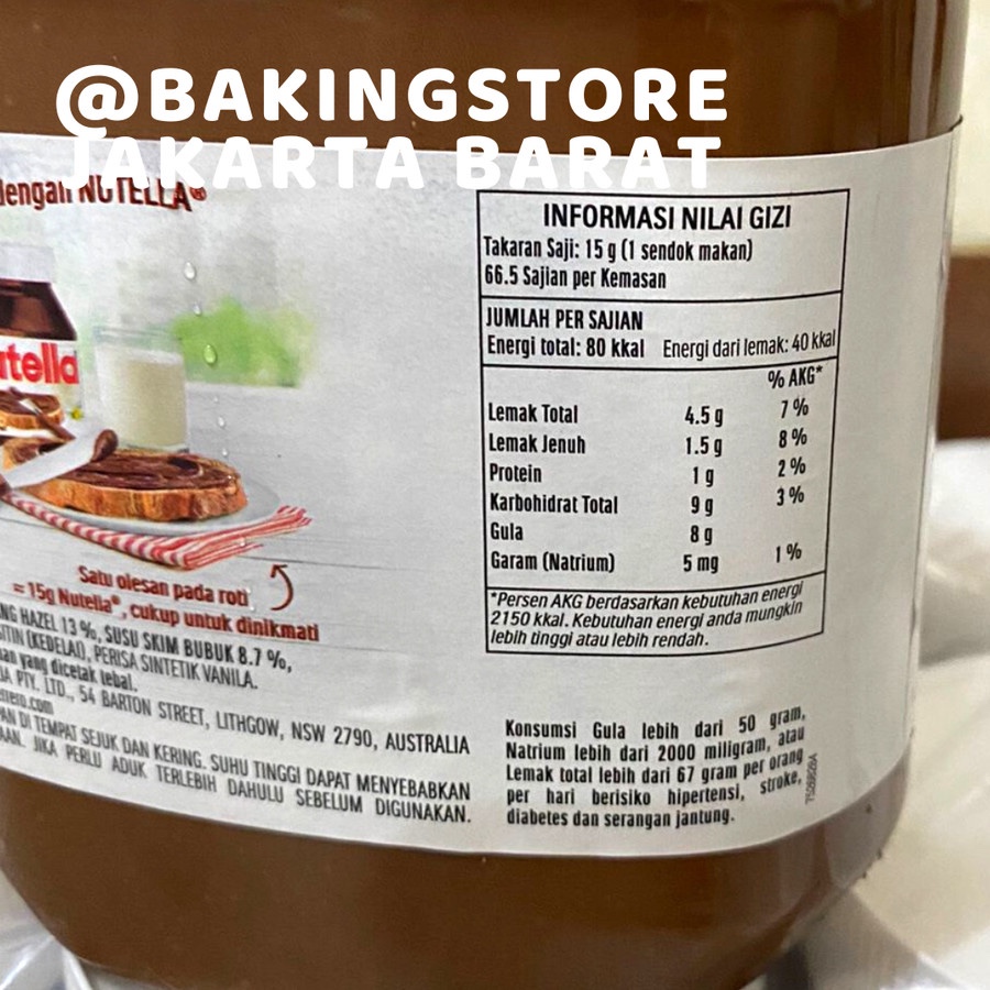 

Nutella Chocolate Hazelnut Spread 1 kg Selai Coklat Hazelnut