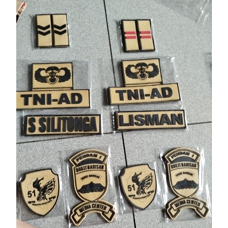 patch rubber seragam timliput atribut badge penerangan 51 warastra custom nama