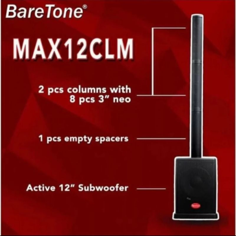 subrofer aktif satelit baretone 12inch MAX-12clm Bluetooth