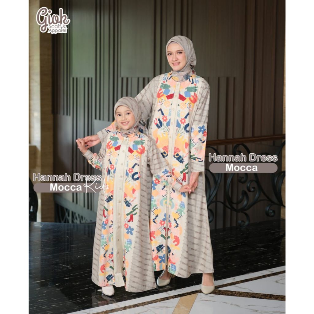 SKYSHOP HIJAB HANNAH DRESS(HANYA DRESS)BY GIOK SCARF&APPAREL BAHAN PRINTING DEWASA MODIS GAMIS TERBA