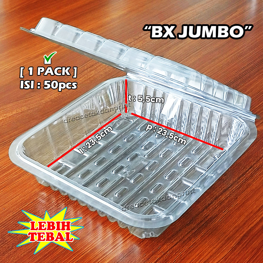PLASTIK MIKA KUE BX JUMBO / BOX MIKA KUE BOLU BESAR / MIKA KOTAK MAKANAN BESAR MIKA BENING TRANPARAN