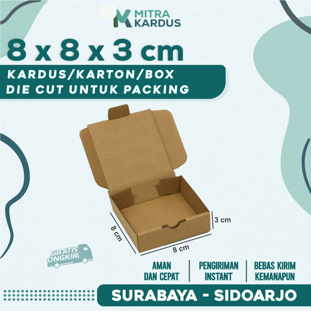 

Kardus Die Cut 8x8x3 cm | Box Die Cut Corrugated Single Wall Premium | Box Packing | Packing Online