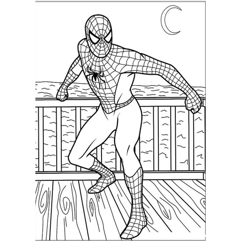 

Lembar kertas mewarnani anak motiv spiderman / kartoon spiderman