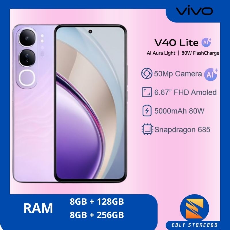 Vivo V40 Lite Smartphone Ram 8GB|128GB Garansi Resmi
