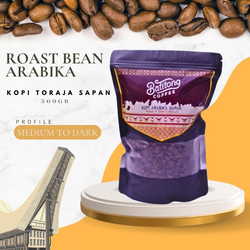 

promo Kopi Biji Arabika Sapan, Kopi Toraja 500gr Medium To Dark
