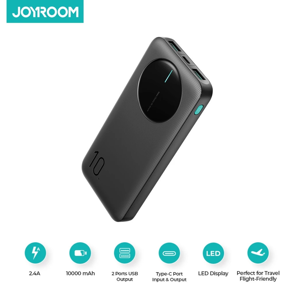 JOYROOM JR-PBF12 Powerbank 10000mAh Dual Output Hitam/Putih