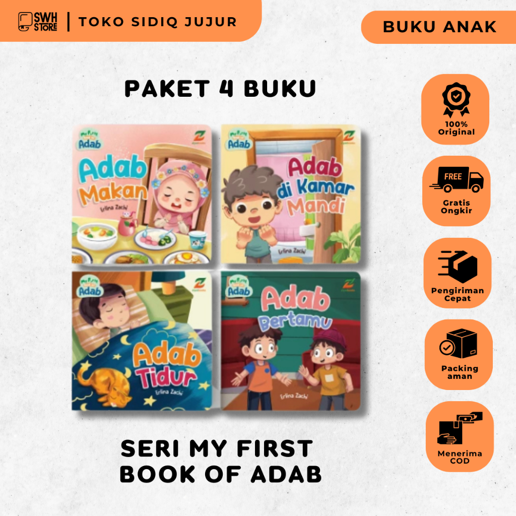 Ready Stok My First Book Of Adab Board Book Buku Bayi 0 bulan 3 tahun Belajar Adab Islam