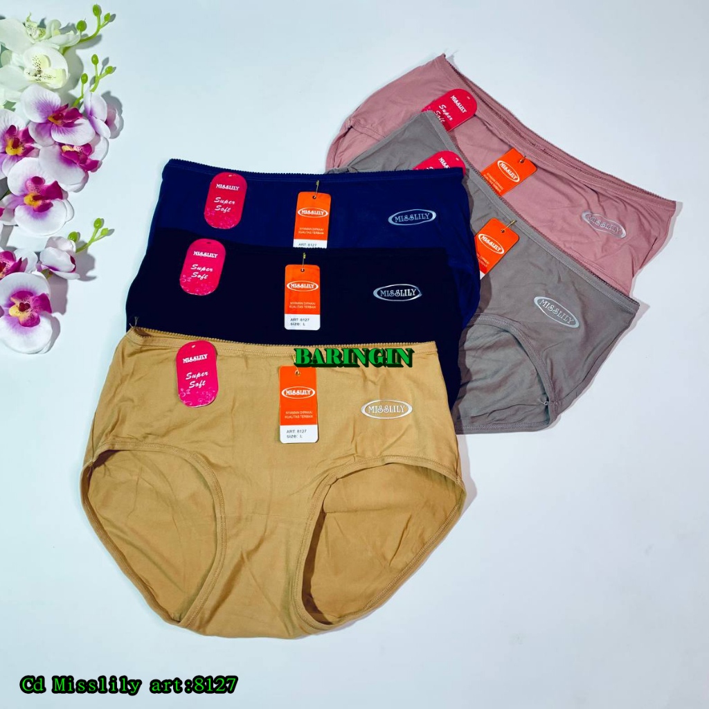 Cd Misslily art:8127-Isi 6 Pcs-Celana Dalam Wanita Bahan Katun-Pakaian Dalam Perempuan