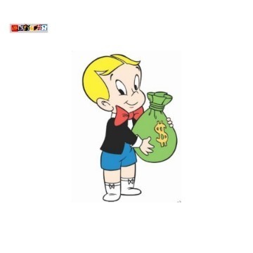 

sticker Richie Rich money bag retro graphic diecut stiker kartun komik