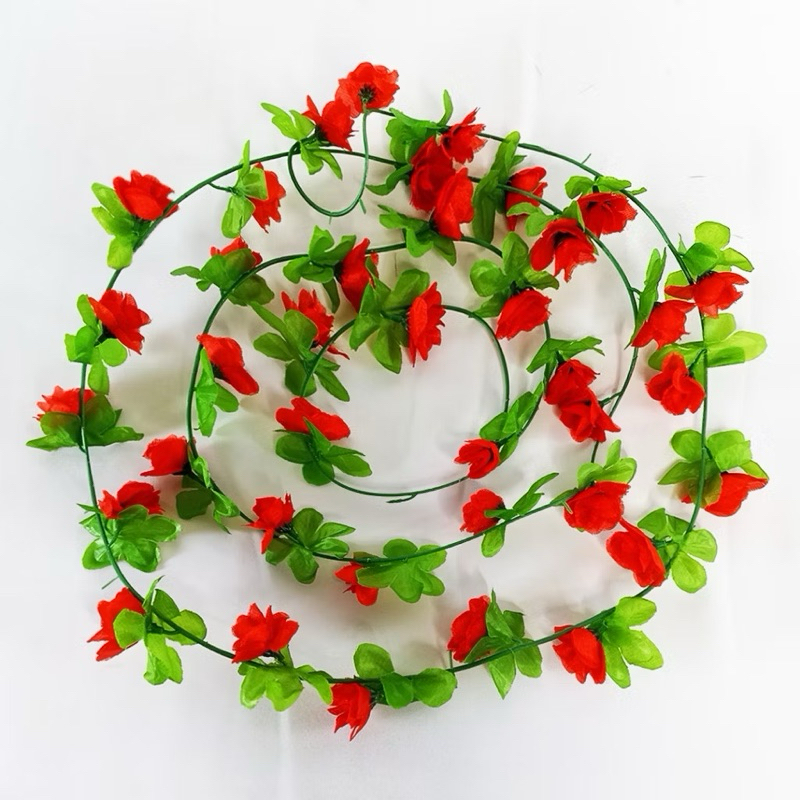 Bunga Mawar Rambat Hias Dekorasi Rumah Artificial Flowers Bunga Juntai Plastik Palsu Murah