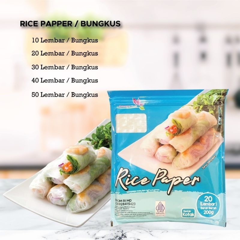 

Rice paper kotak dan Bulat 200g isi (20 lembar) java super food