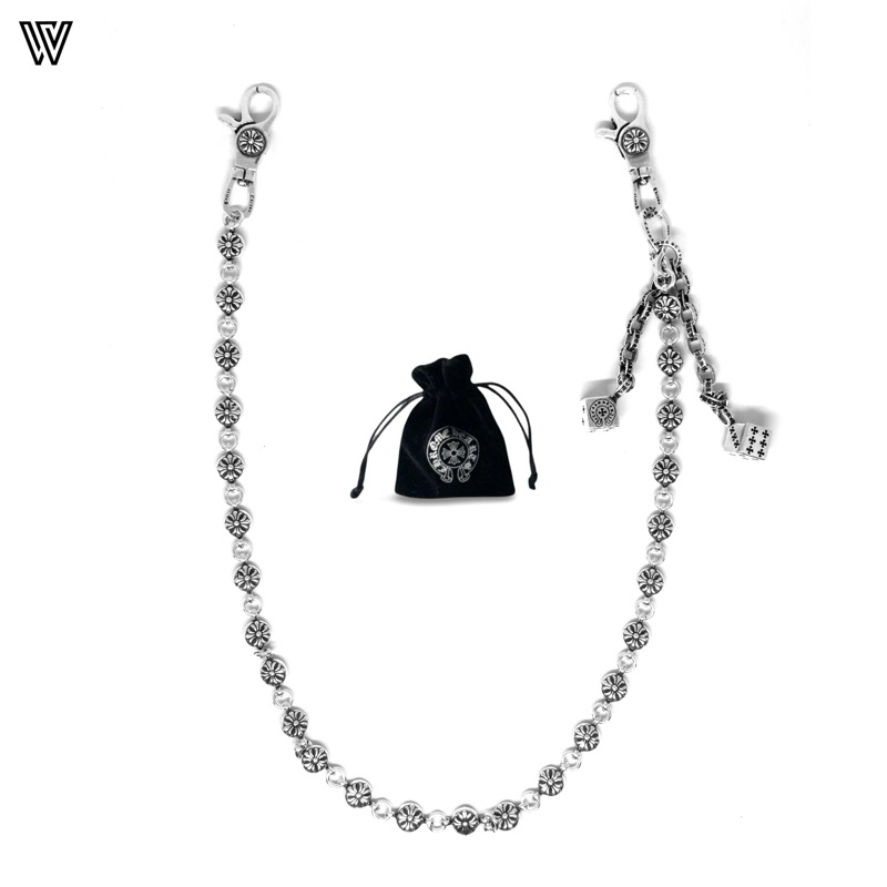 Chrome Hearts Cross Ball Wallet Chain with Chain & Dice Pendant