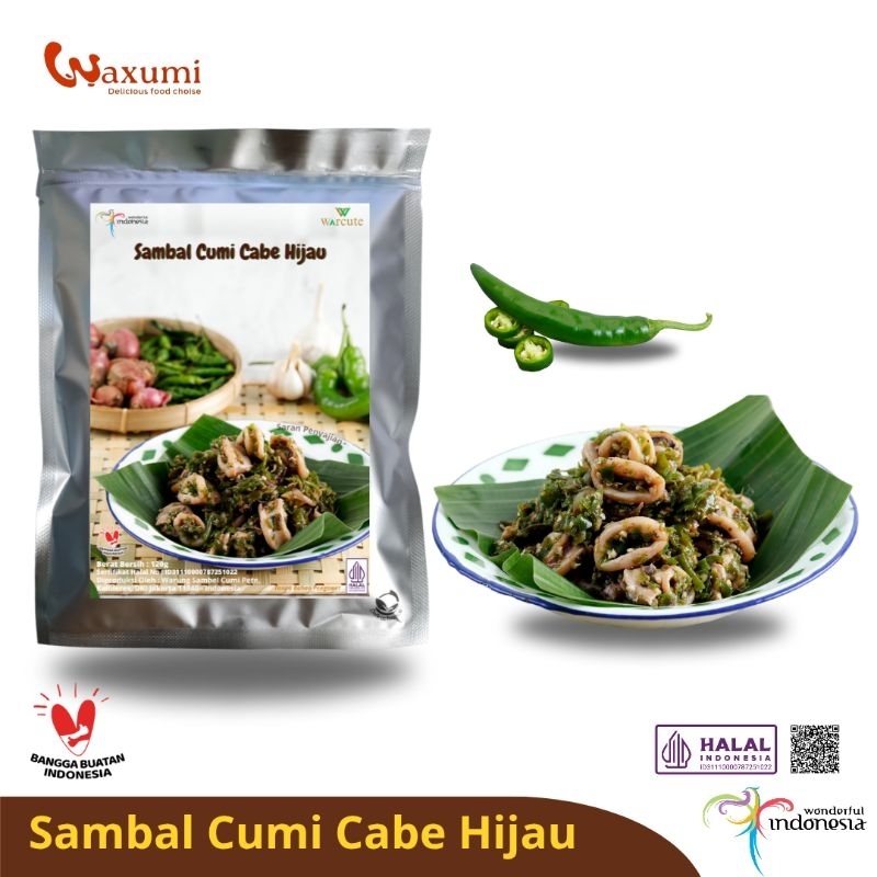 

Waxumi - Sambal Cumi Original Cabe Ijo Kemasan Premium Aluminium Foil Food Grade