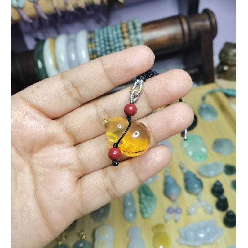 Tea Amber Burma Hulu Pendant Kalung Kesehatan
