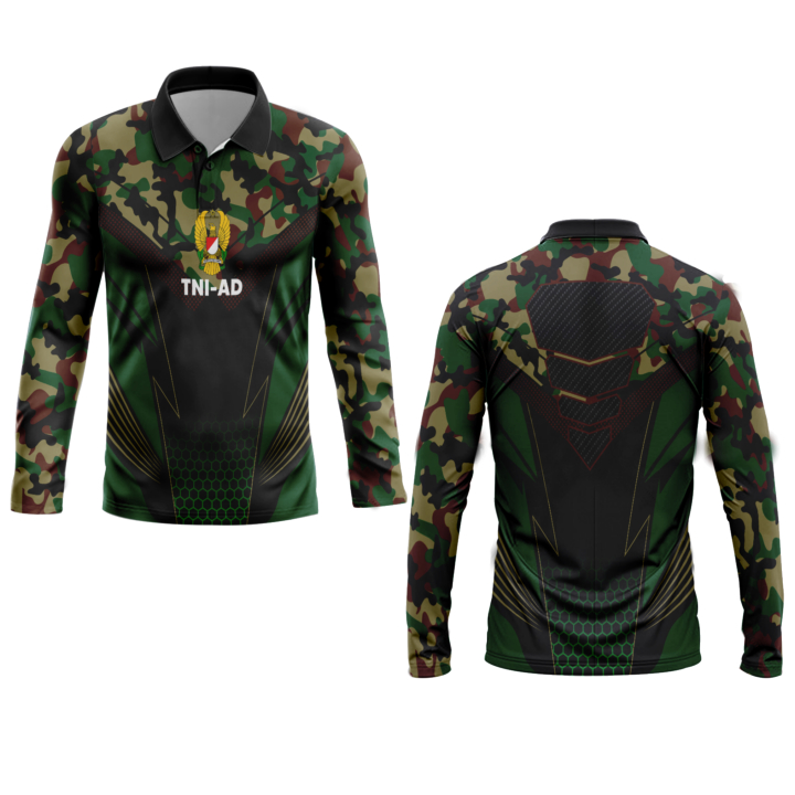 Kaos Jersey Pria TNI AD Fullprint Premium Baju Motif TNI AD Lengan Panjang Art 1