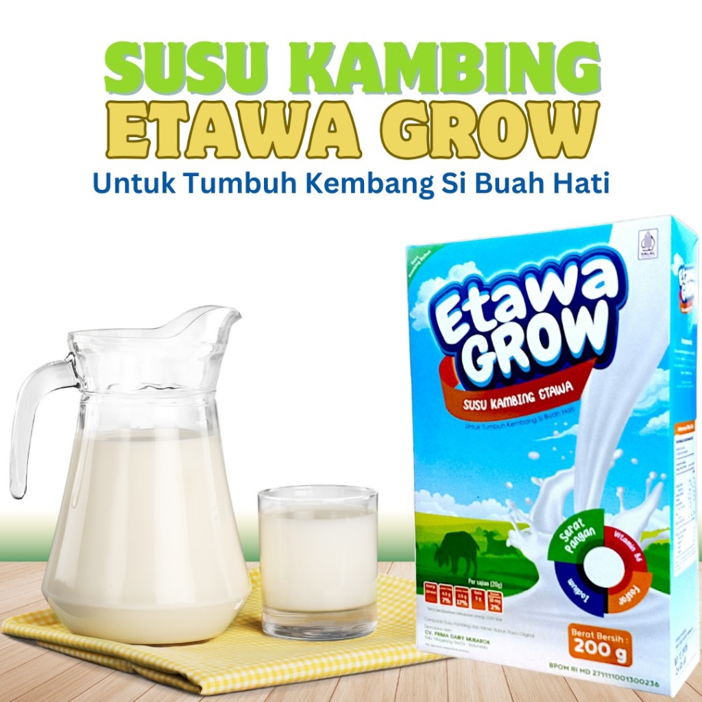 

Susu Kambing EtawaGrow 200 gr Untuk Tumbuh Kembang si Buah Hati