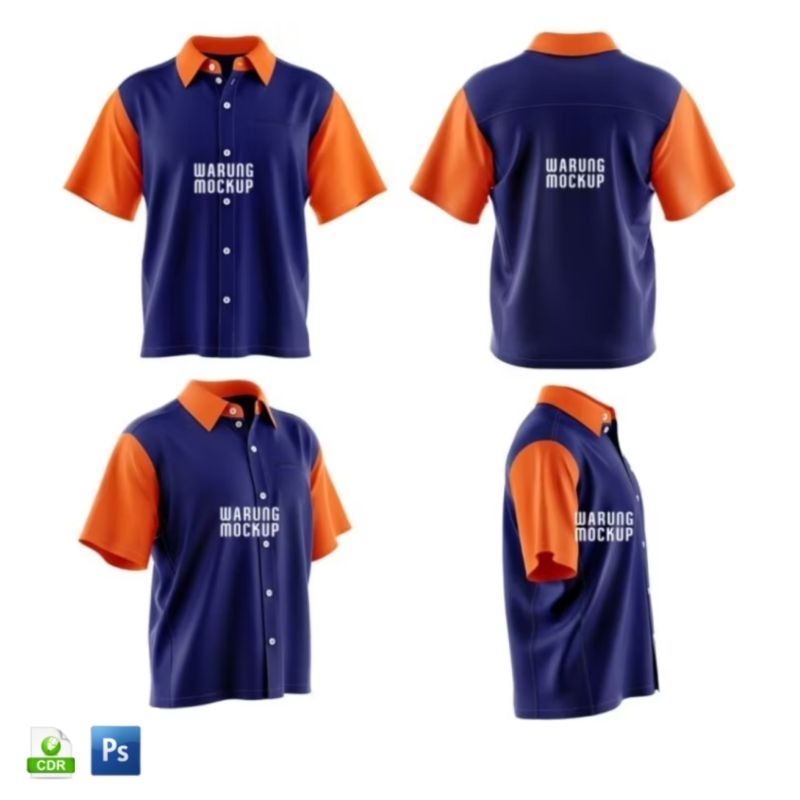 Mockup Baju Kemeja Formal Lengan Pendek