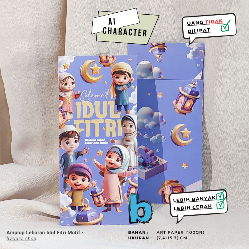 

[UANG TIDAK DILIPAT] Amplop Lebaran Idul Fitri Motif (Isi 10 pcs) - Artpaper Tebal Premium