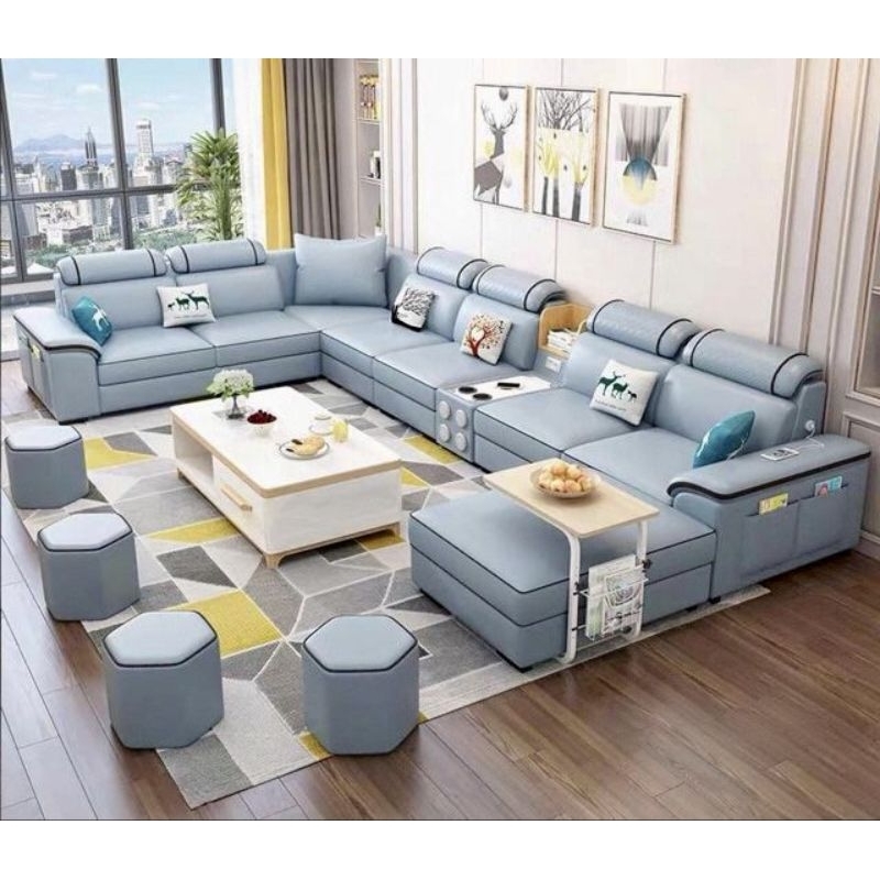 Blue - Sofa ruang tamu minimalis full busa super nyaman