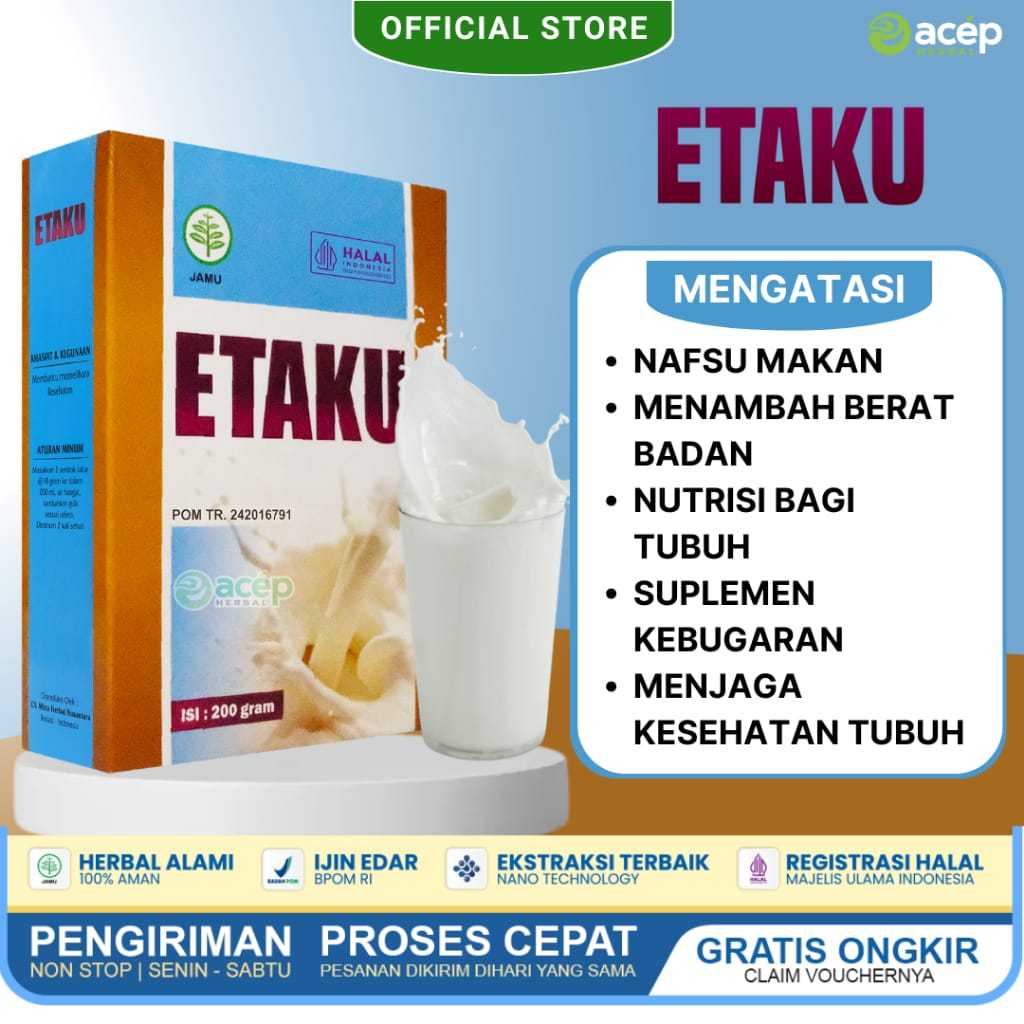 

PROMO !!! Baik untuk Kesehatan Saraf - Susu Kambing Etawa (Etaku) 100% ORIGINAL AMPUH