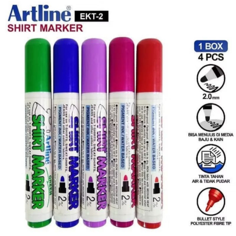 

ARTLINE SHIRT MARKER / SPIDOL KAOS/BAJU KAIN (DIJUAL PER PCS DAN BUNDLING)