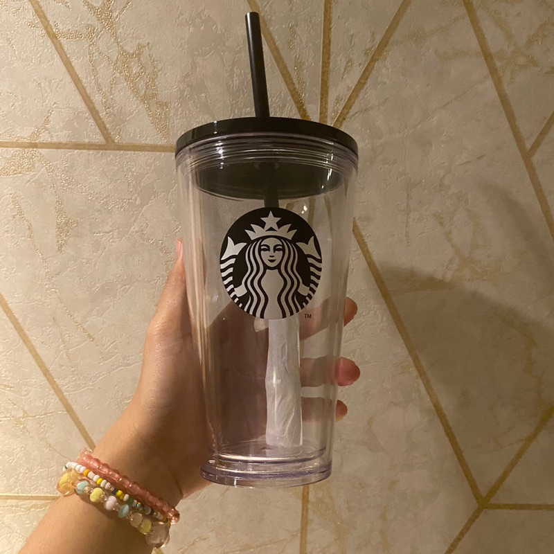 NEW Tumbler Starbucks Black Transparent Siren Core Edition With Straw Original Starbucks Tumbler