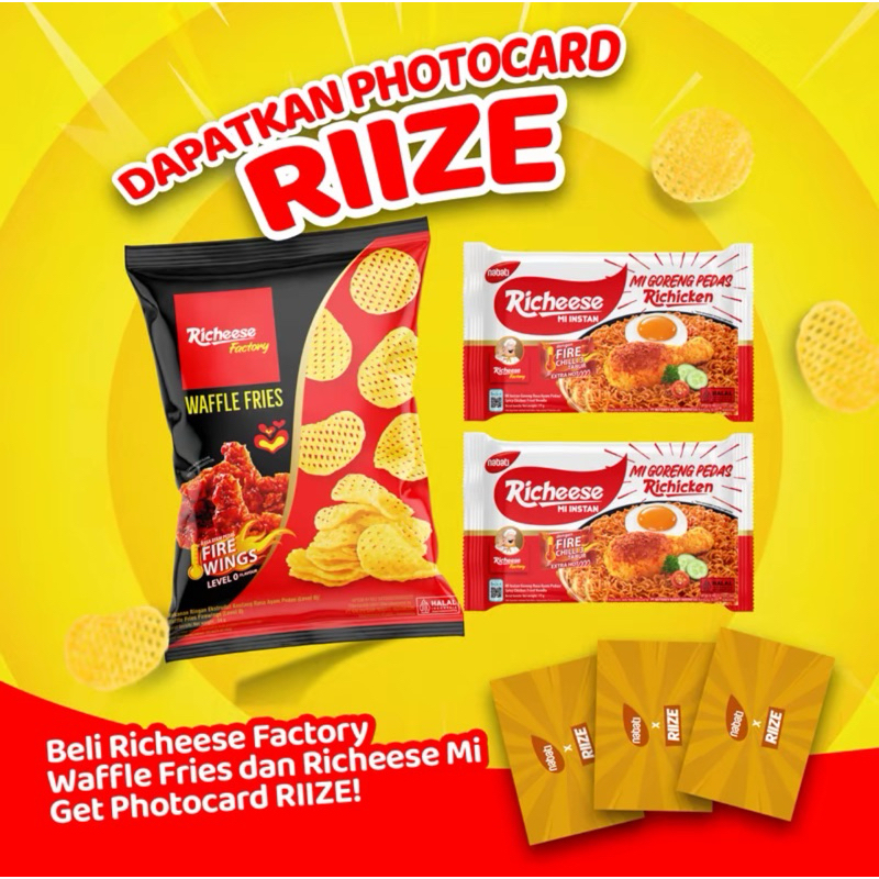 

[GET PC RIIZE] Richese Waffle Fries dan Mi Goreng Pedas Richicken