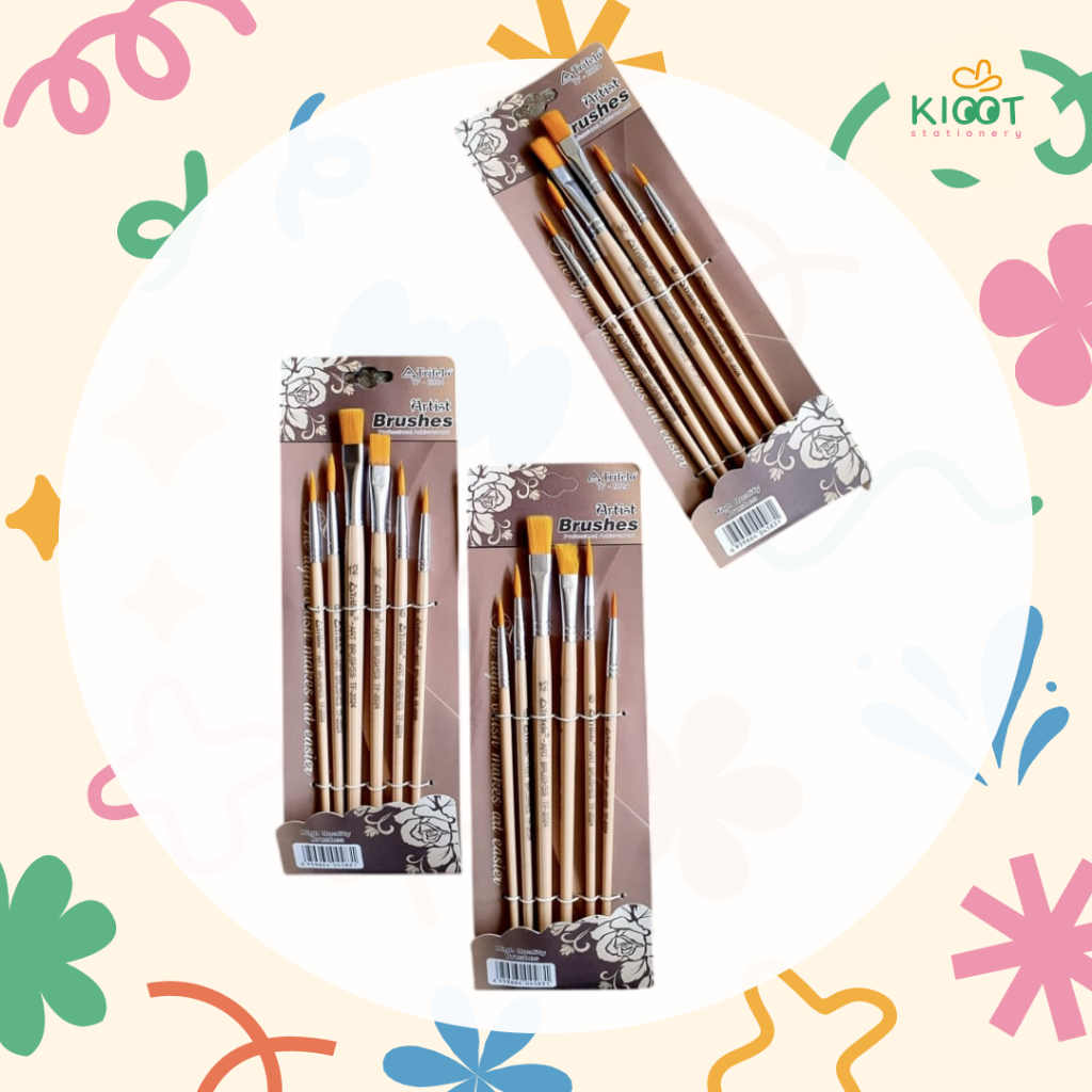 

Kioot - Kuas Set isi 6 / Alat Lukis Cat dan Menggambar / Brush Set TF-2024