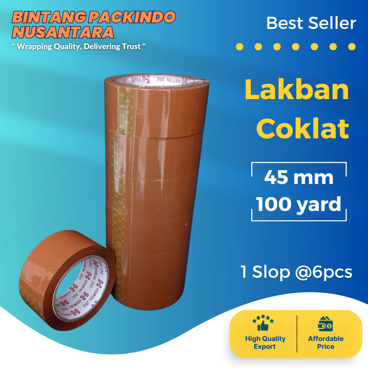 

OPP Tape Lakban Harmony Coklat 45mm x 100yard - SLOP