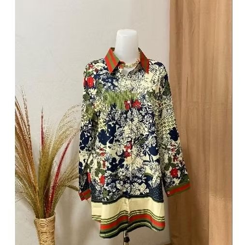 ATASAN WANITA IMPORT KEMEJA MOTIF BUNGA KEMEJA KEKINIAN KEMEJA PREMIUM