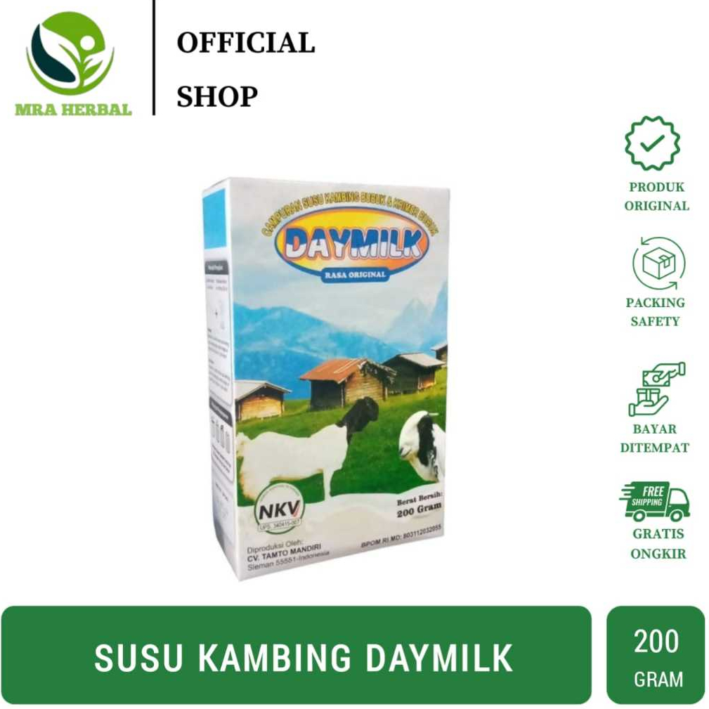 

Susu Kambing Daymilk | Susu Daymilk Kambing Bubuk & Krimer Bubuk Rasa Original Day Milk 200gr