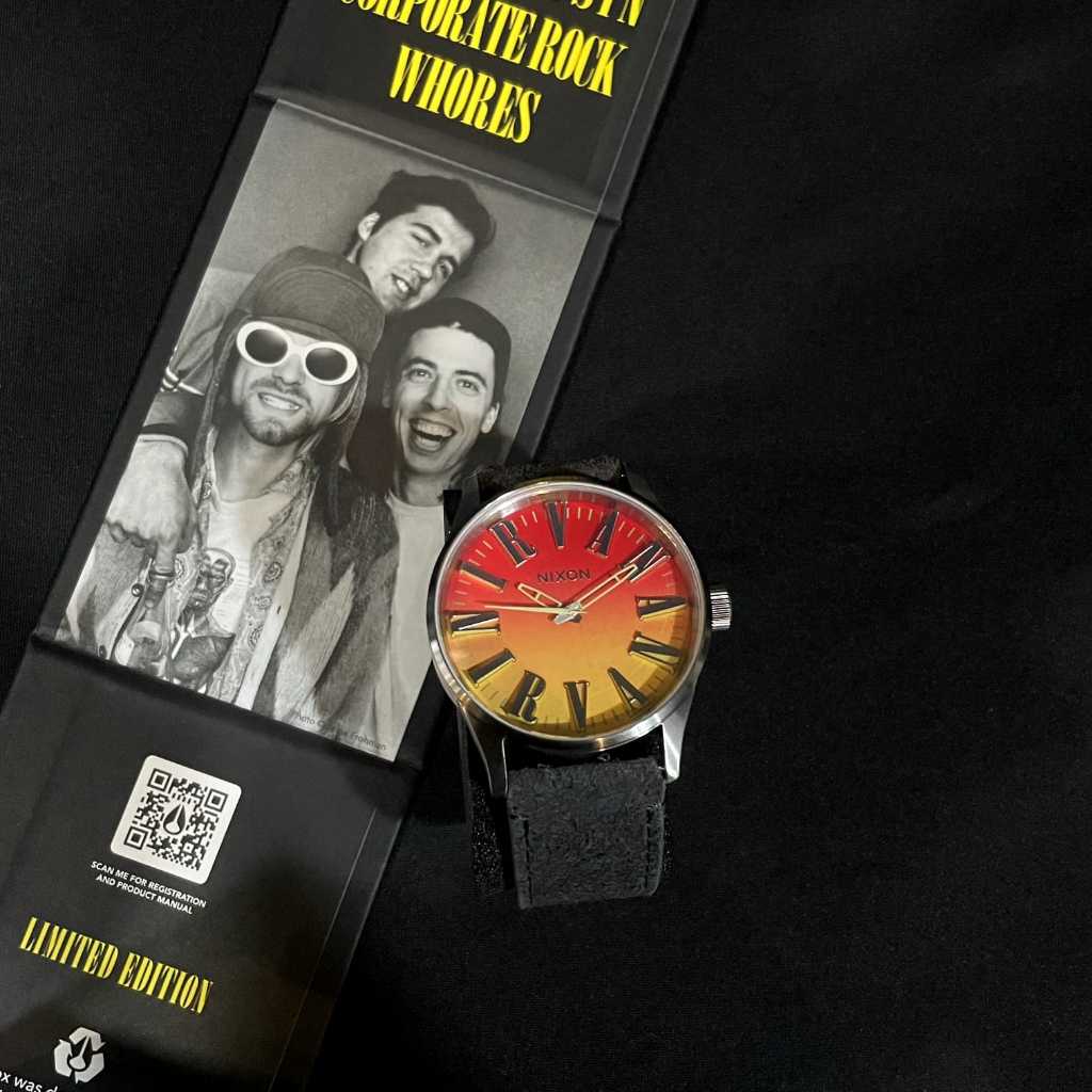 Watch Band Official NIXON X NIRVANA SENTRY LEATHER - UNPLUG FADE Original