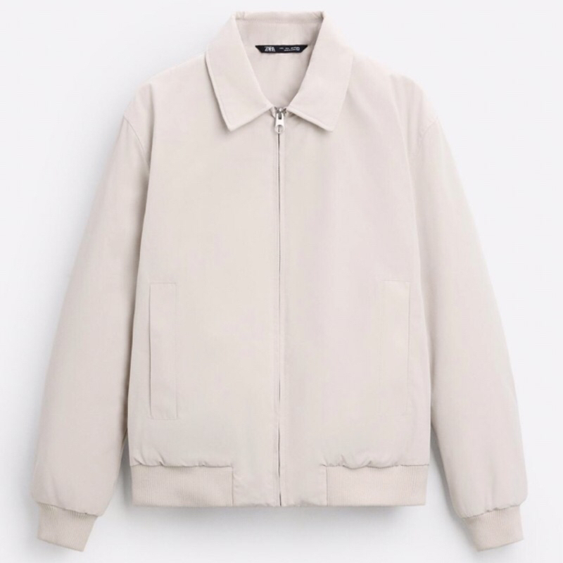 ZARA Men Jacket Padded Bomber Jaket Pria Bone