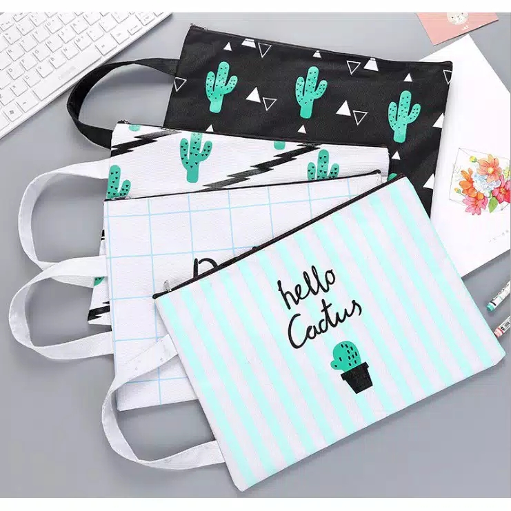 

PORTABLE A4 FILE STORAGE POUCH MOTTIF KAKTUS / TEMPAT FILE A4 UNICORN / TEMPAT ALAT TULIS