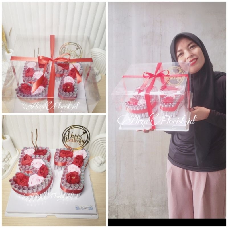 BUKET HURUF/ANGKA UANG MAINAN / MONEY CAKE LETTERNING - MONEY TOWER - BUKET UANG - KADO ULANG TAHUN