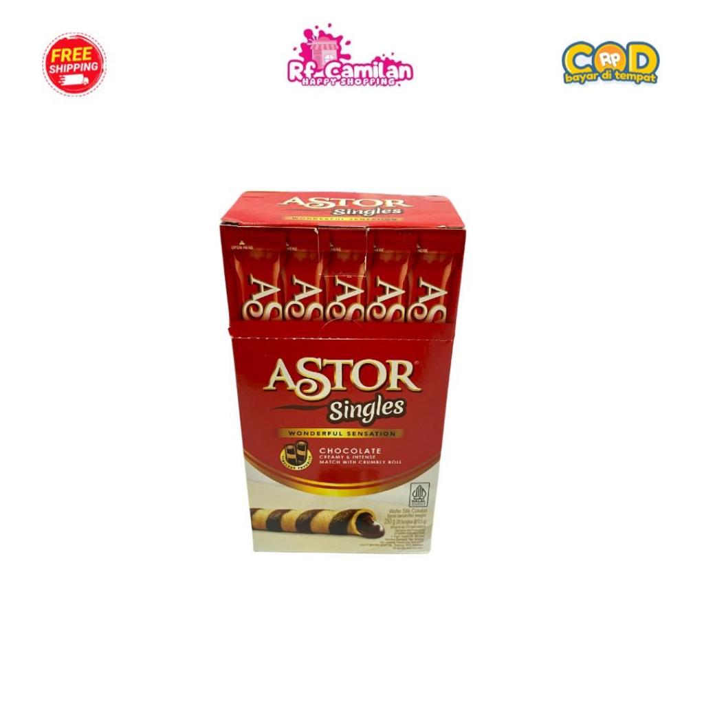 

[RF_Camilan] Astor Singles Wafer Roll isi 20 Stik Coklat Cemilan Enak