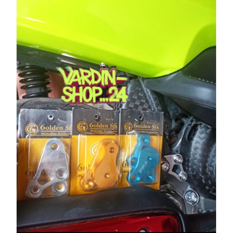 BRAKET BRACKET GOLDEN SIX CNC DUDUKAN KNALPOT MIO SPORTY MIO SMILE ORIGINAL THAILAND