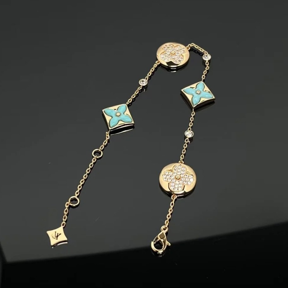 ❤️COD 17K emas asli Blue Clover Bracelet 17K emas asli Blue Clover Bracelet