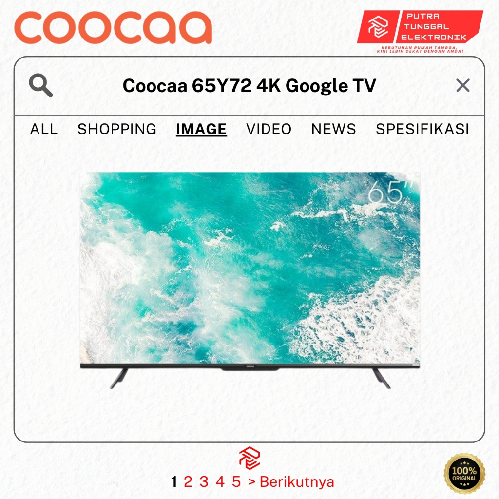 Coocaa 65Y72 4K Google TV 65 Inch PRODUK 100% ORIGINAL COOCAA