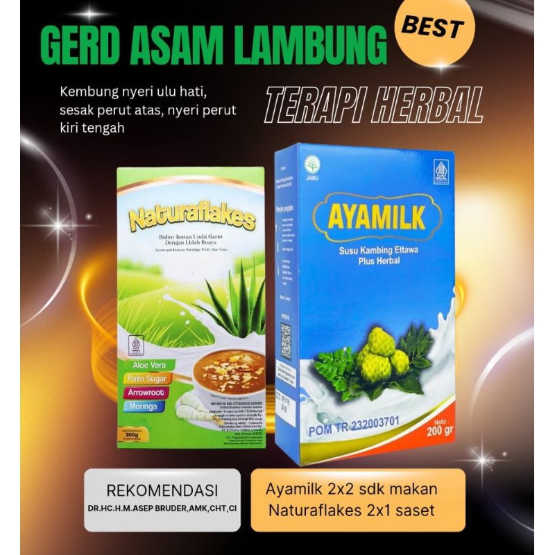 

Ayamilk Susu Kambing Ettawa Plus Herbal + NATURAFLAKES Paket Hemat Solusi Gerd Asam Lambung