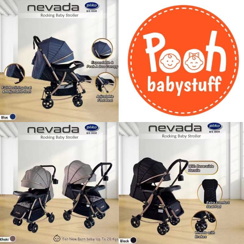 STROLLER BABY PLIKO NEVADA 395 BISA HADAP DUA ARAH DAN AYUN