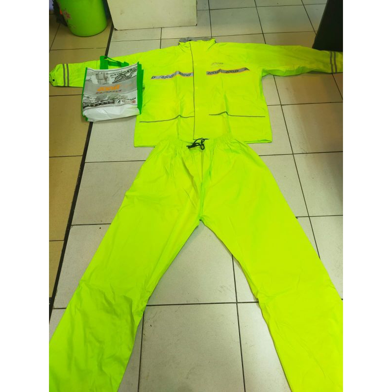 Jas Hujan Axio 882 A Original / Setelan Axio Asli Hijau Stabilo Promo