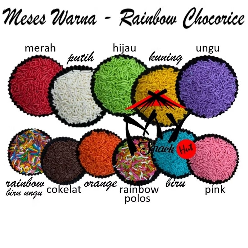 

MESES WARNA 250GR RAINBOW SPIKEL MESIS MISES MISIS MEISES HIASAN KUE ORANYE PINK PUTIH UNGU HALAL