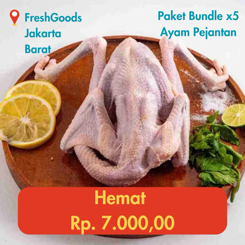 

Paket Bundle 5 Ekor Ayam Pejantan Kalasan Segar Premium Dijamin Berkualitas by FreshGoods Jakarta Barat