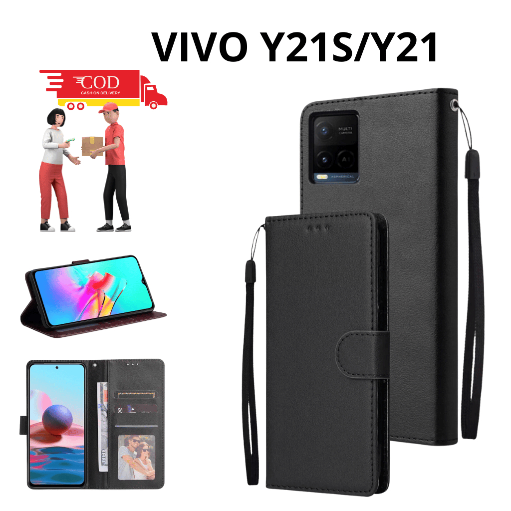 CASE HP VIVO Y21S/VIVO Y21 CASING DOMPET FLIP CASE WALLET FLIP LEATHER CASE PREMIUM CASING HP