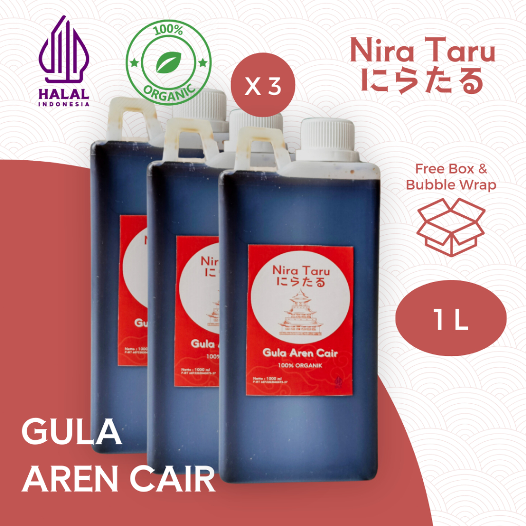 

Nira Taru Paket Hemat Gula Aren Cair 1 liter 3 pcs