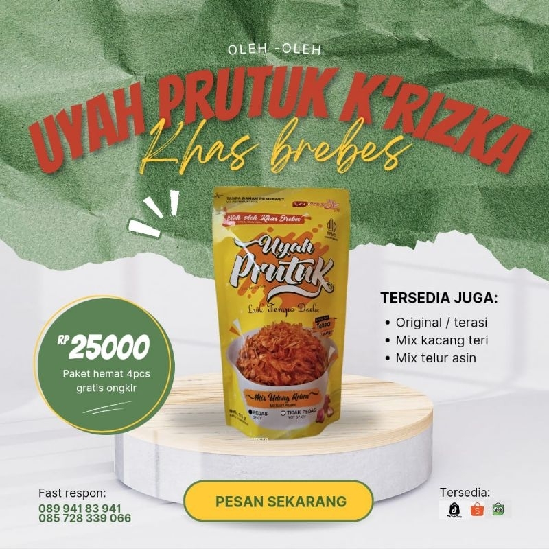 

UYAH PRUTUK K'RIZKA MIX UDANG REBON 110 GR