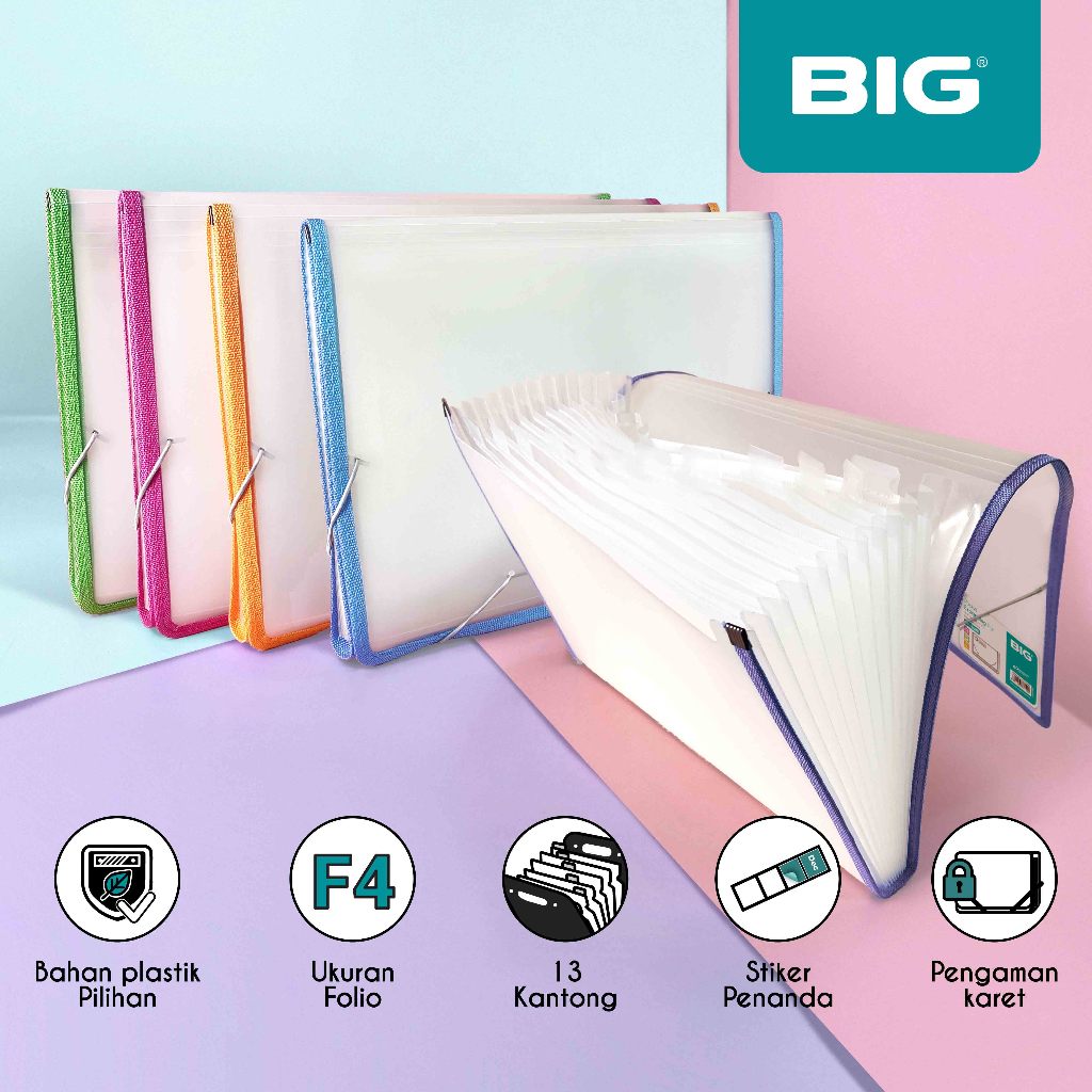 

BIG Expanding File/ Map Harmonika/ Organizer Dokumen F4 Folio FC 13 Poket Putih Tali XP-8008