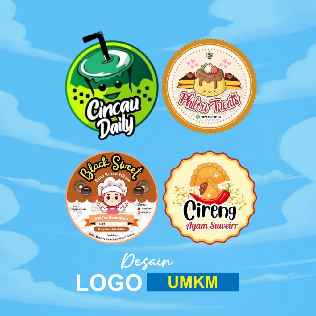 JASA DESAIN GRAFIS PEMBUATAN LOGO BRANDING UMKM PRODUK MAKANAN MINUMAN CUSTOM PROFESIONAL CEPAT MURA